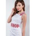 Embroidered midi dress "Dream 2" White